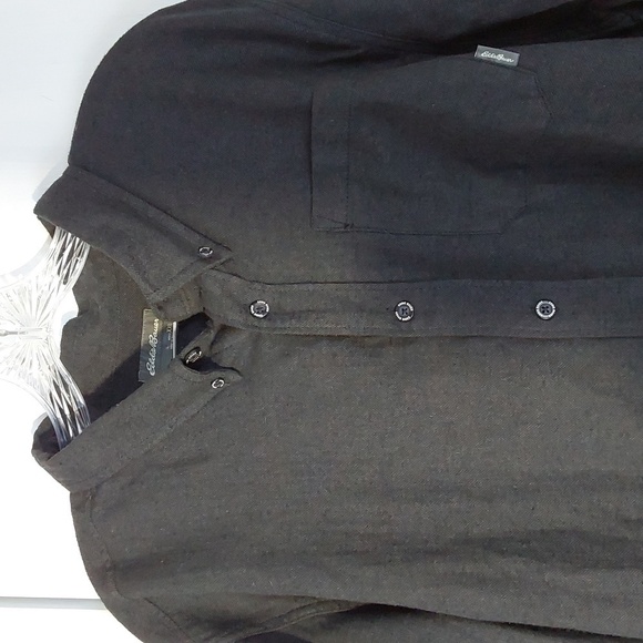 Eddie Bauer- Mens Black Pocket Longsleeve Button Down Shirt Excellent! Sz.XXL - Picture 2 of 9